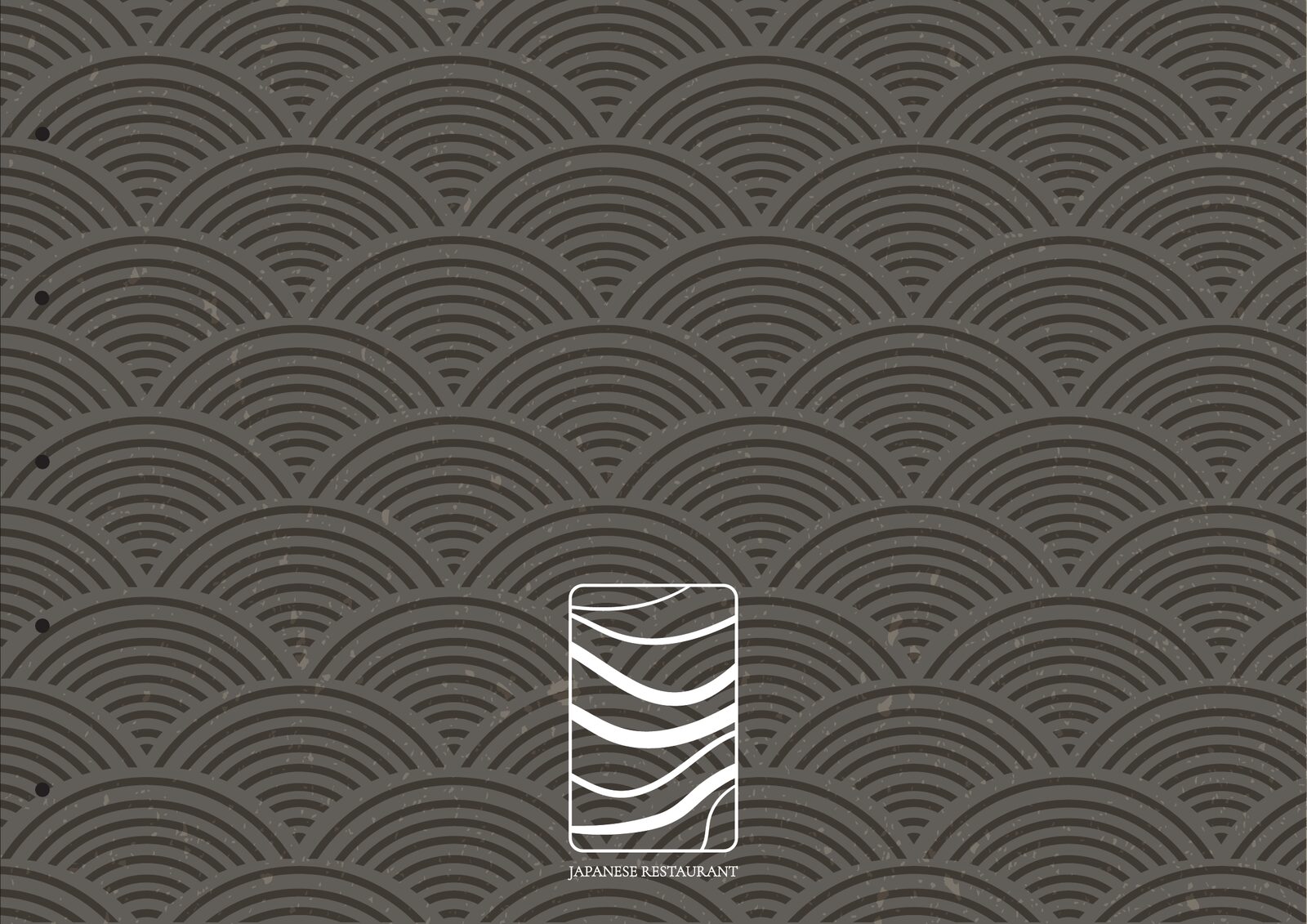 Nami — retro di copertina, motivo a onde giapponesi con il logo del ristorante e la scritta JAPANESE RESTAURANT